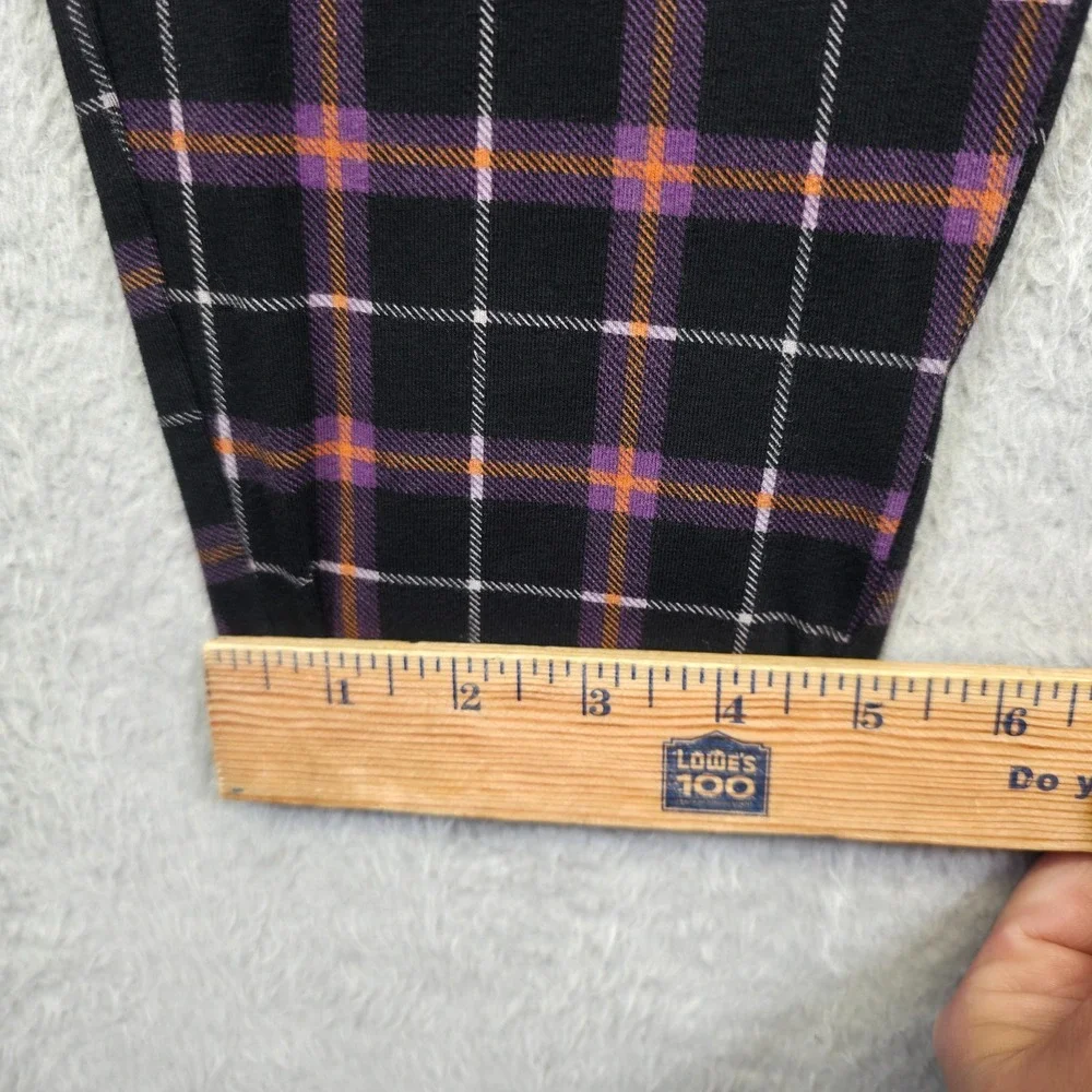 Torrid Leggings Womens 3XL Black‎ Purple Skinny High Rise Plaid Stretch Shaping
